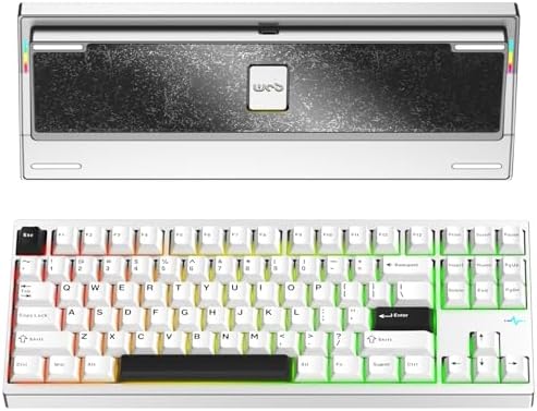 KEEBMONKEY WOBKEY Crush 80 Reboot CNC Aluminum 5-Second Quick-Release Triple-Mode Connectivity Mechanical Keyboard with Superior Acoustics (Pro Silver)